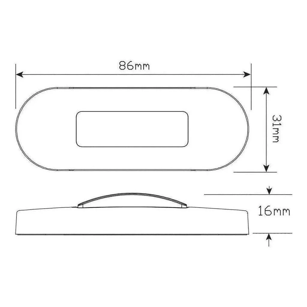 LED Autolamp 12/24V Side Marker Clear Lens Red/Amber LED Stainless Steel Bezel - Image 3