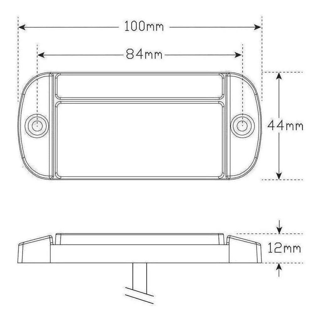 LED Autolamp 12V/24V Amber Side Marker Direction Indicator with Reflector 100x44x12 - Image 3