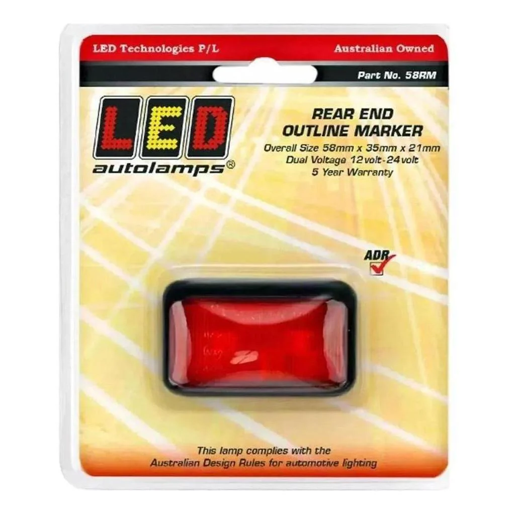 LED Autolamp 12V/24V Red LED Rear Position Marker Lamp - Image 3