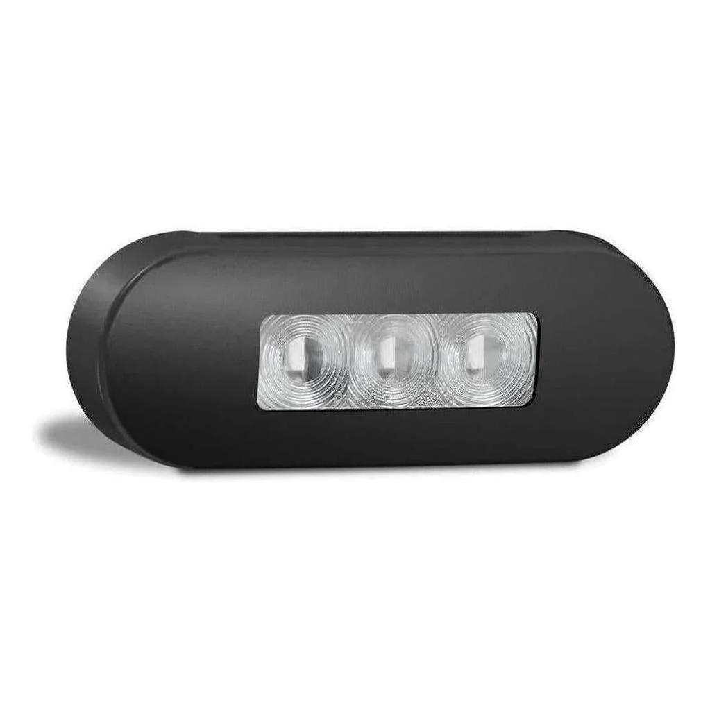 LED Autolamp 12V/24V Red Rear Marker Clear Lense & Black Bezel 86x31x10mm Blister
