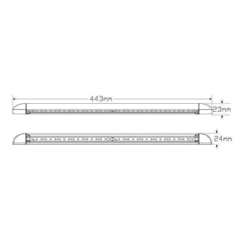 LED Autolamp 12V Dual Function Amber/White Bug Awning Light - Black 443x23x24mm - Image 3