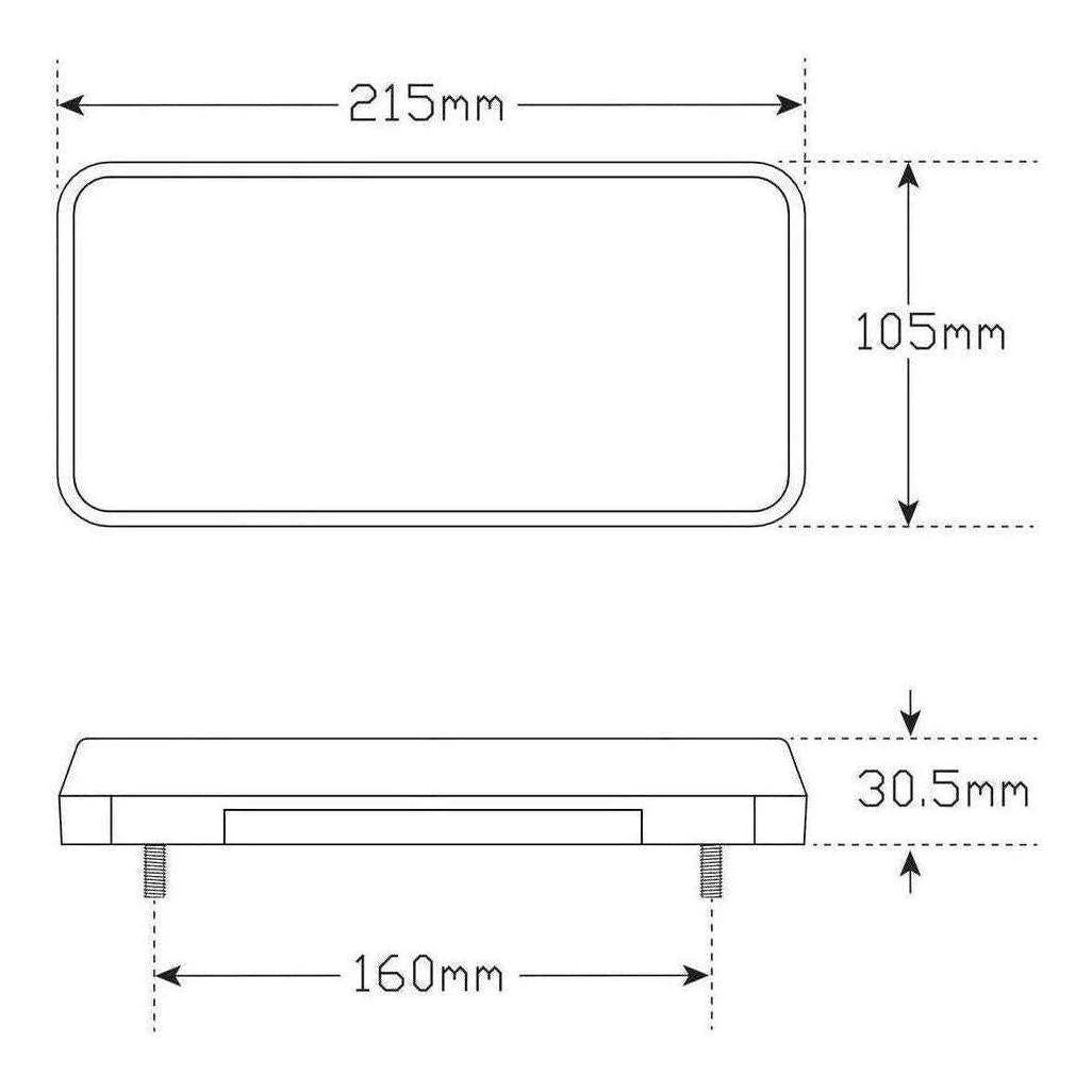 LED Autolamp 12V LH/RH Direction Stop/Tail/Indicator/Reflector Taillight 215x105x30.5mm - Image 4