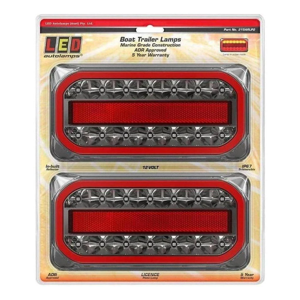 LED Autolamp 12V LH/RH Direction Stop/Tail/Indicator/Reflector Taillight 215x105x30.5mm - Image 6