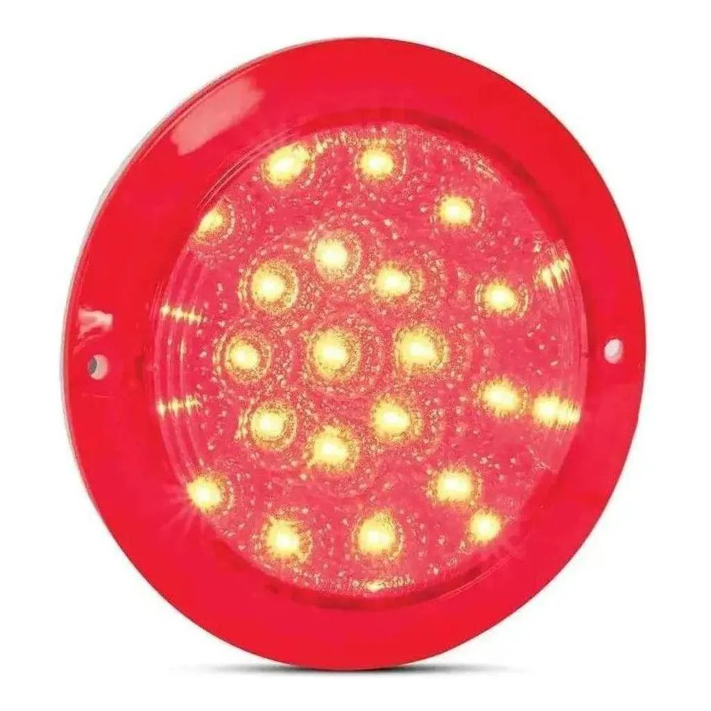 LED Autolamp 12V Round Red Stop/Tail Taillight 130mm