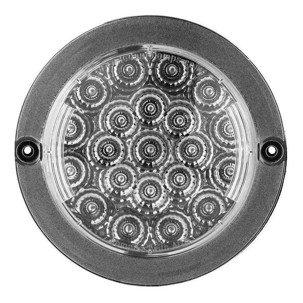 LED Autolamp 12V Round Stop/Tail Taillight Black Chrome 130mm