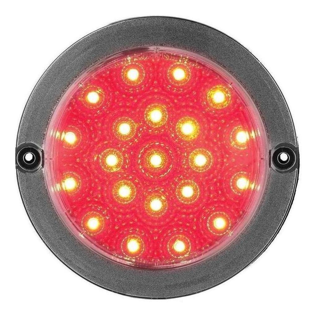 LED Autolamp 12V Round Stop/Tail Taillight Black Chrome 130mm - Image 2