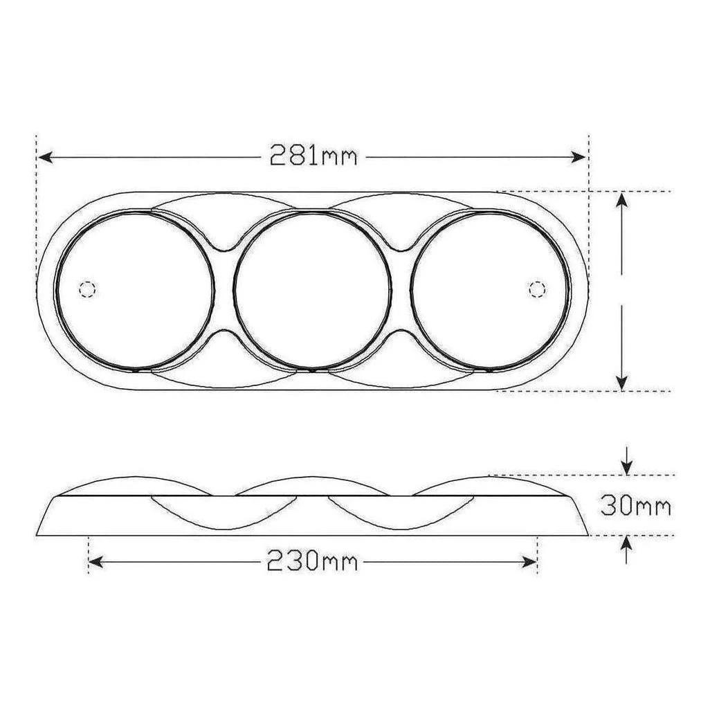 LED Autolamp 12V Stop/Tail/Indicator Taillight 281x101x30mm - Image 4