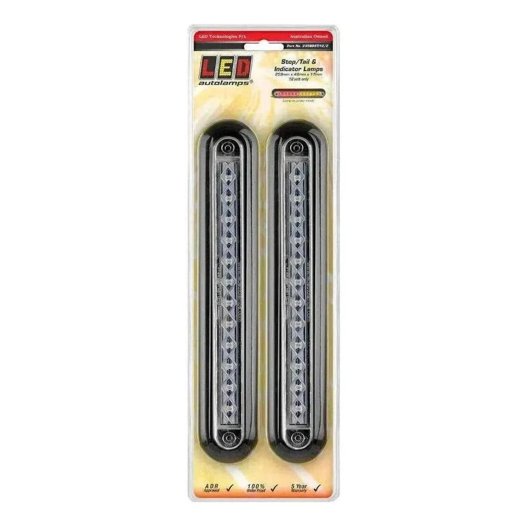 LED Autolamp 12V Strip Red Stop/Tail/Indicator Taillight 298x46x17mm - Image 3