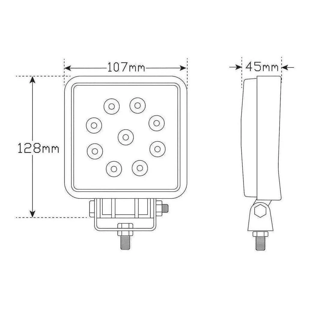 LED Autolamp 9/32V Heavy Duty High Powered Square LED Flood Lamp - Image 4