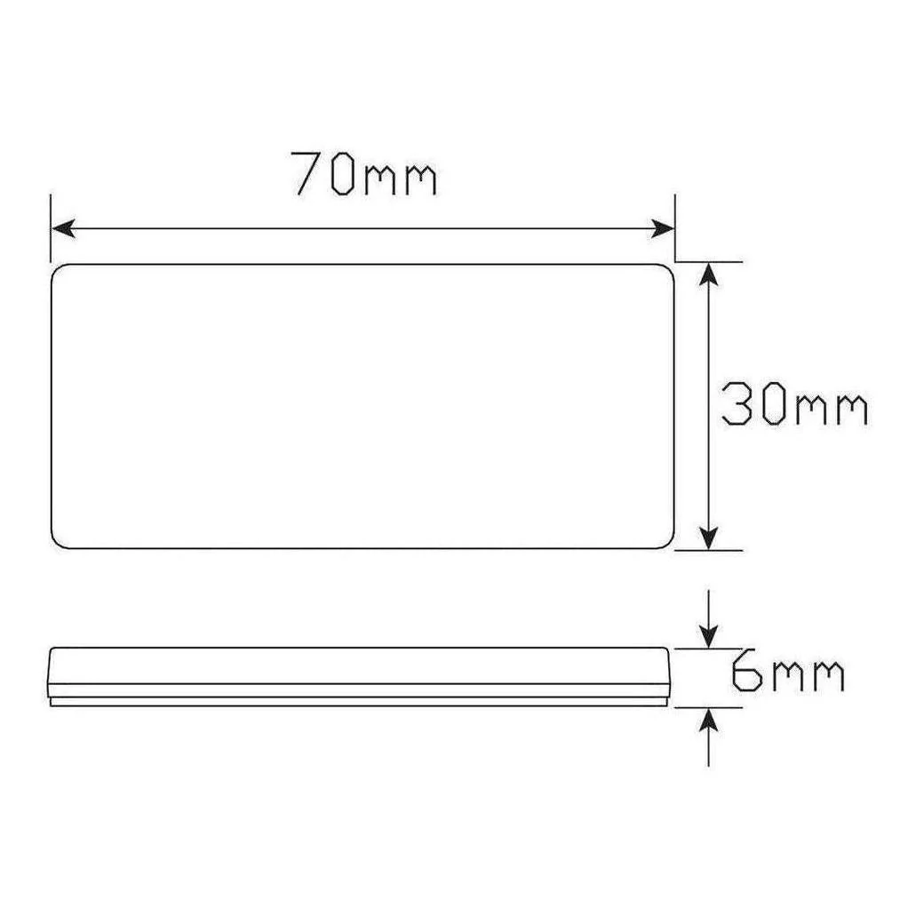 LED Autolamp Amber Reflector Stick On 70x30x6mm Each - Image 2