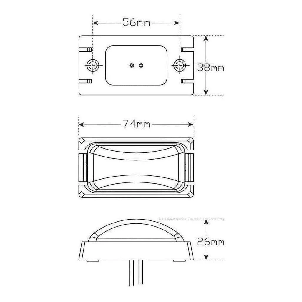 LED Autolamp White Front Marker 73x38x32mm - Image 3