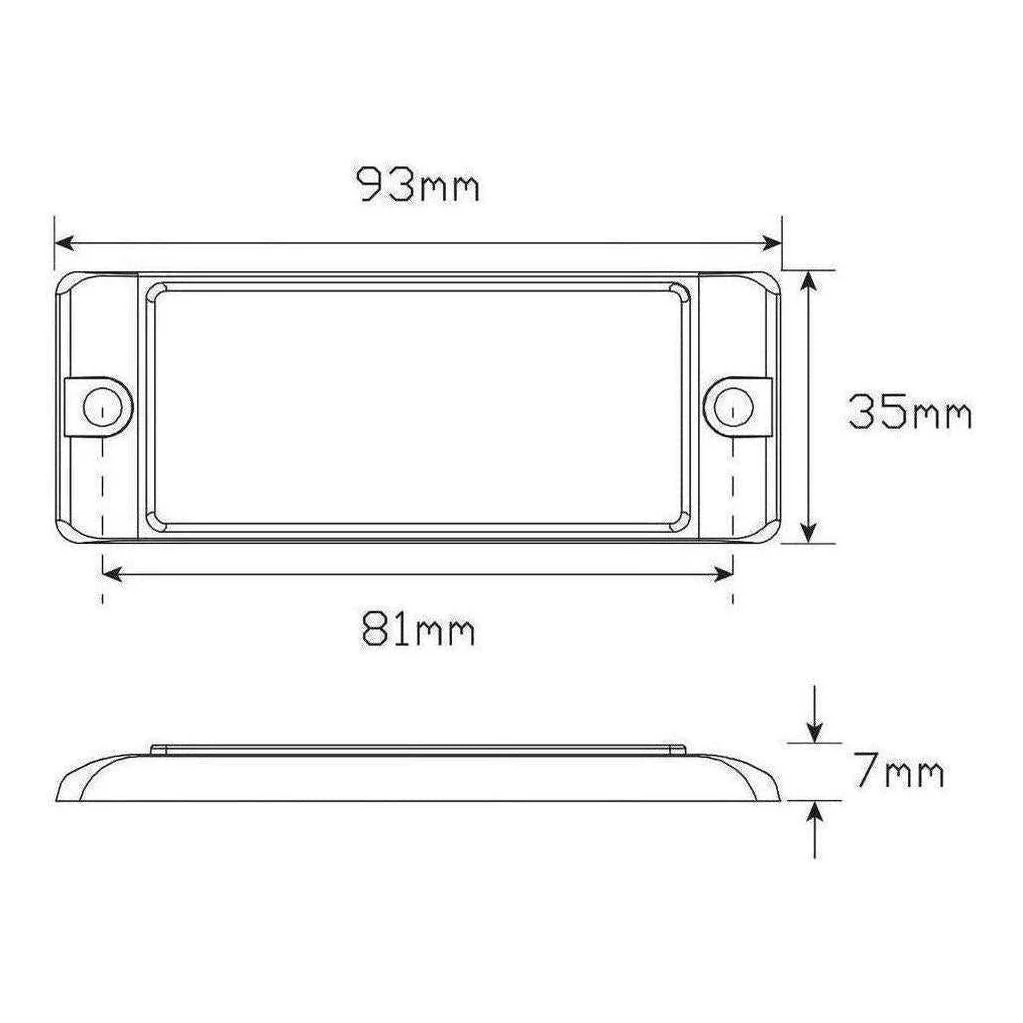 LED Autolamp White Reflector with Mount Bracket Black 93x35x7mm (Box of 100) - Image 2