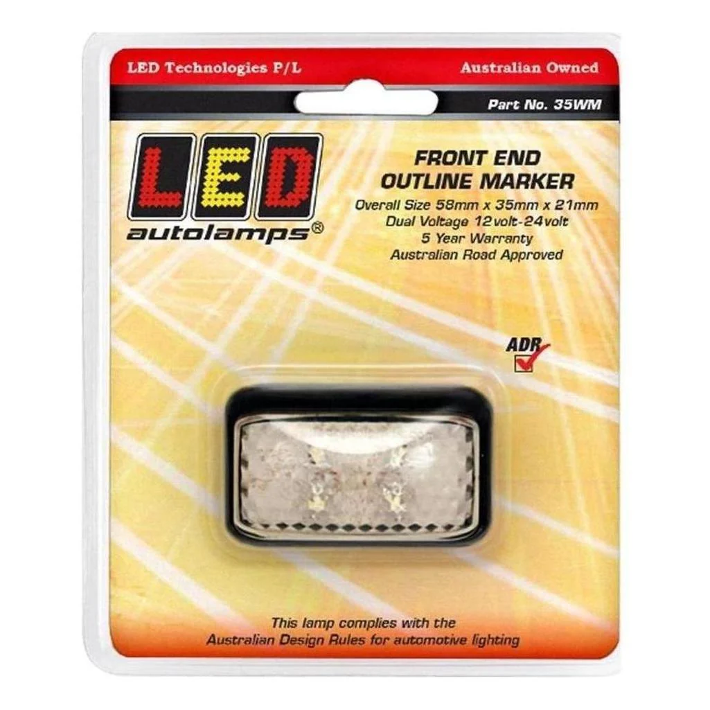 LED Autolamps White Front End Outline Marker Lamp 58X35X21mm - Image 4