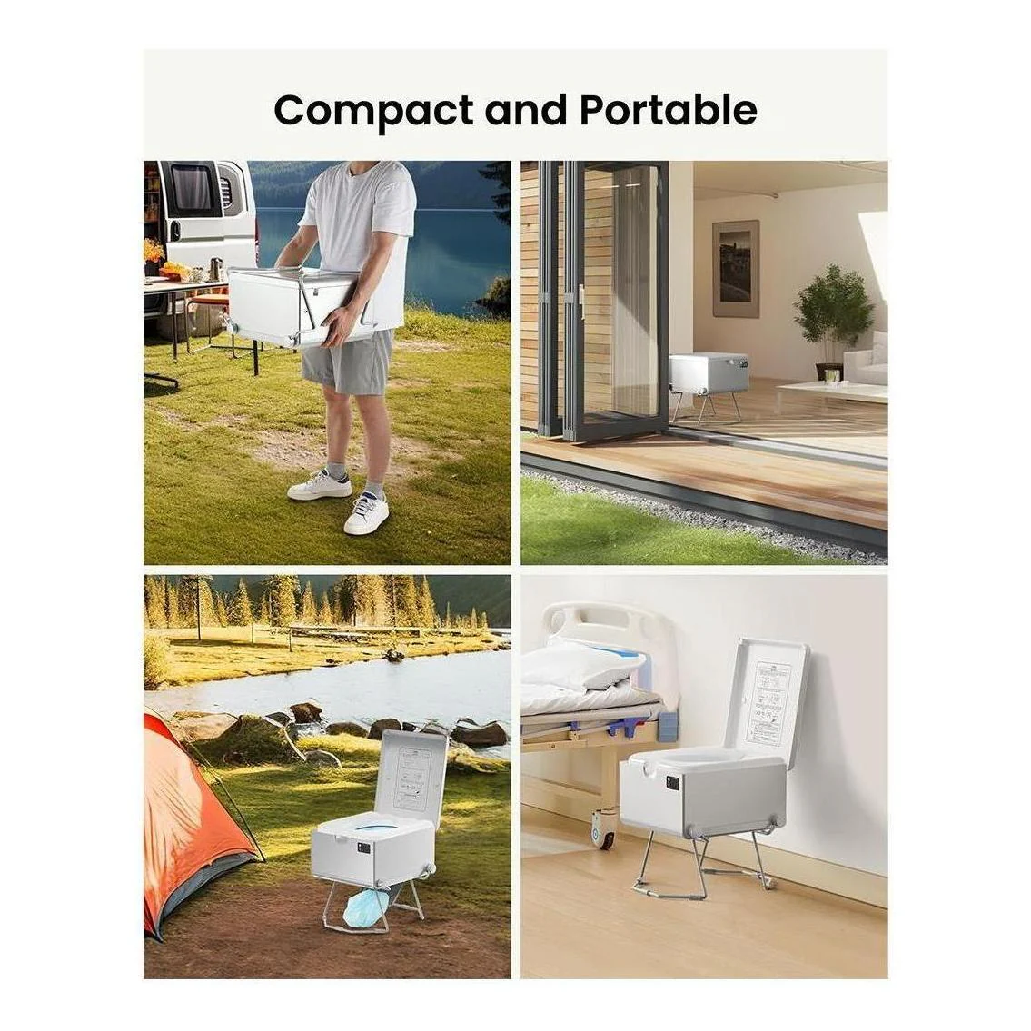 LooSeal EVO Auto Sealing Waterless Portable Toilet Silver - Image 10