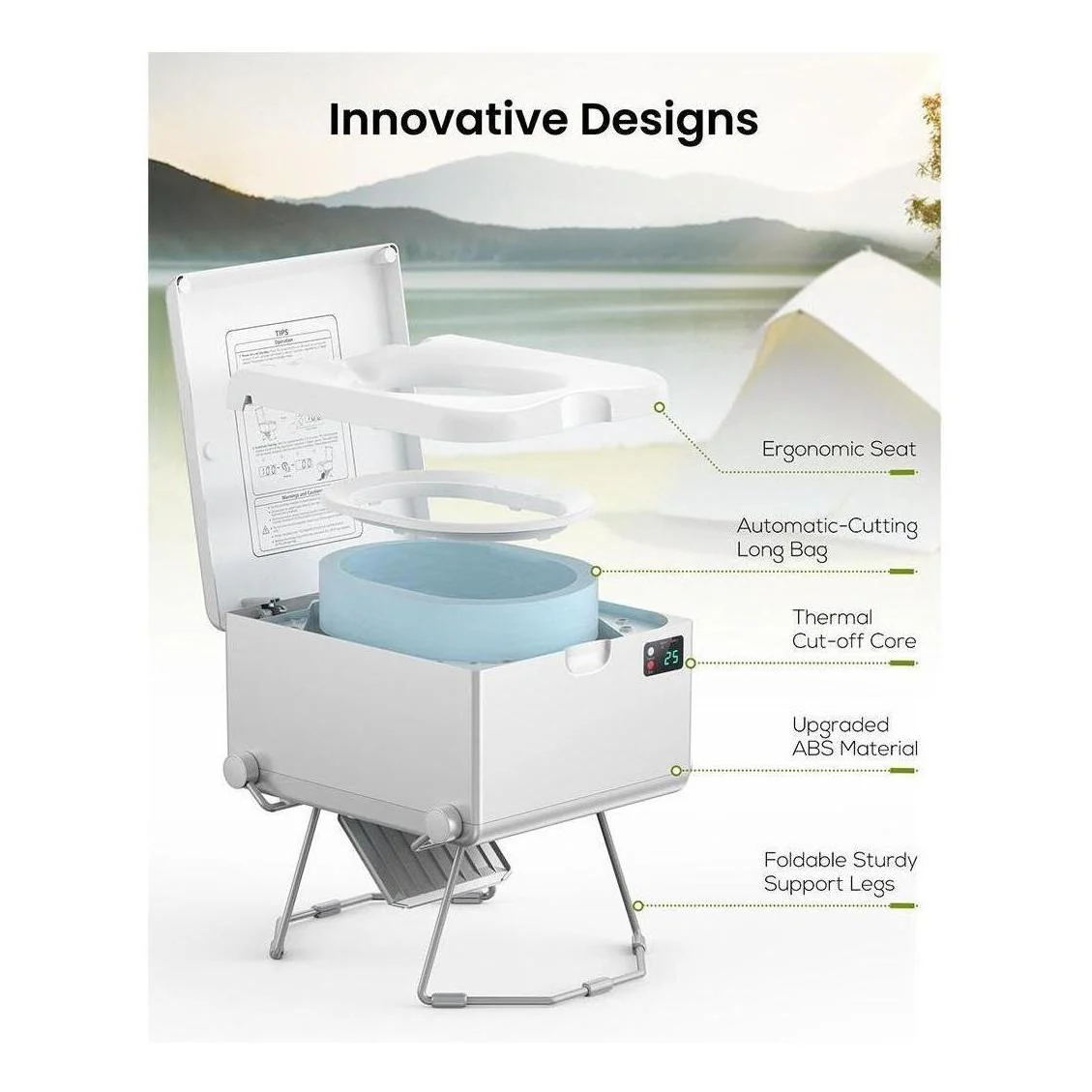 LooSeal EVO Auto Sealing Waterless Portable Toilet Silver - Image 6