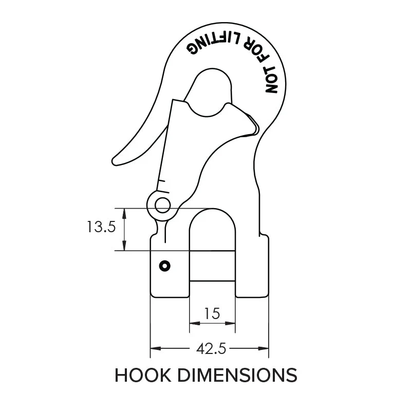 Mawby Hook Trailer Safety Chain Coupling 3.5T 13mm Throat Pair - Image 4
