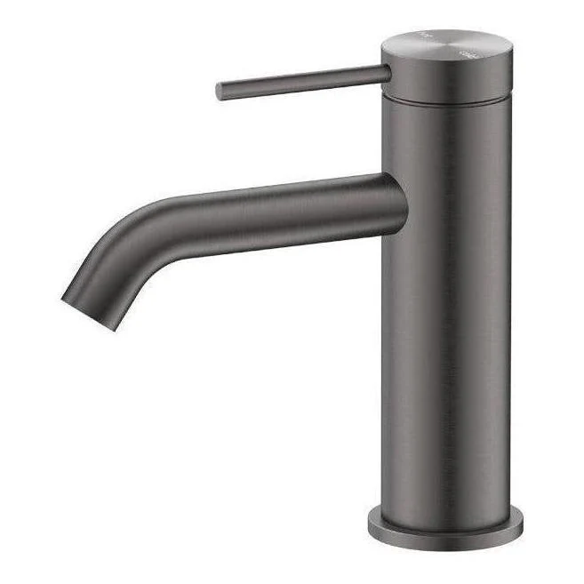 Mica Basin Sink Tap Mixer Curved Spout Gun Metal