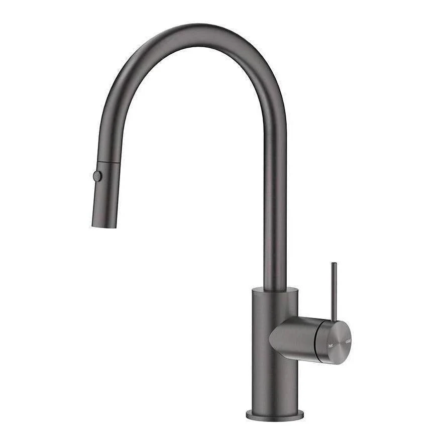 Mica Pull-Out Gooseneck Kitchen Sink Tap Mixer Gun Metal