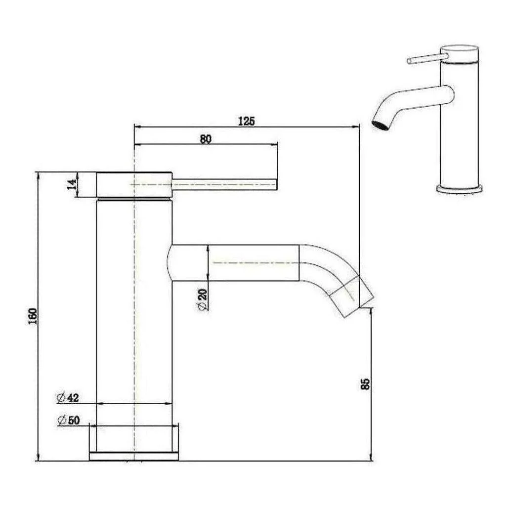 Mica Basin Sink Tap Mixer Curved Spout Brushed Nickel - Image 2