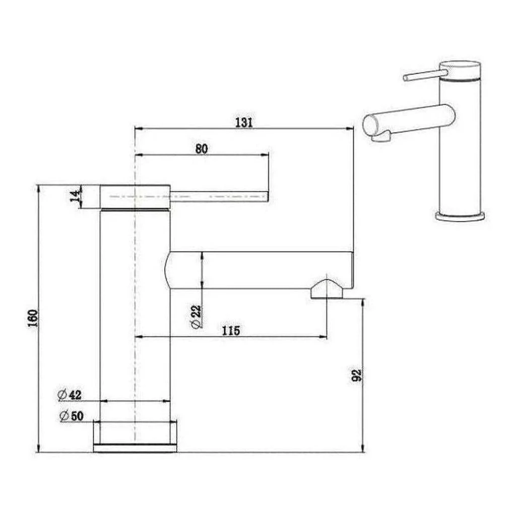 Mica Basin Sink Tap Mixer Straight Black - Image 4