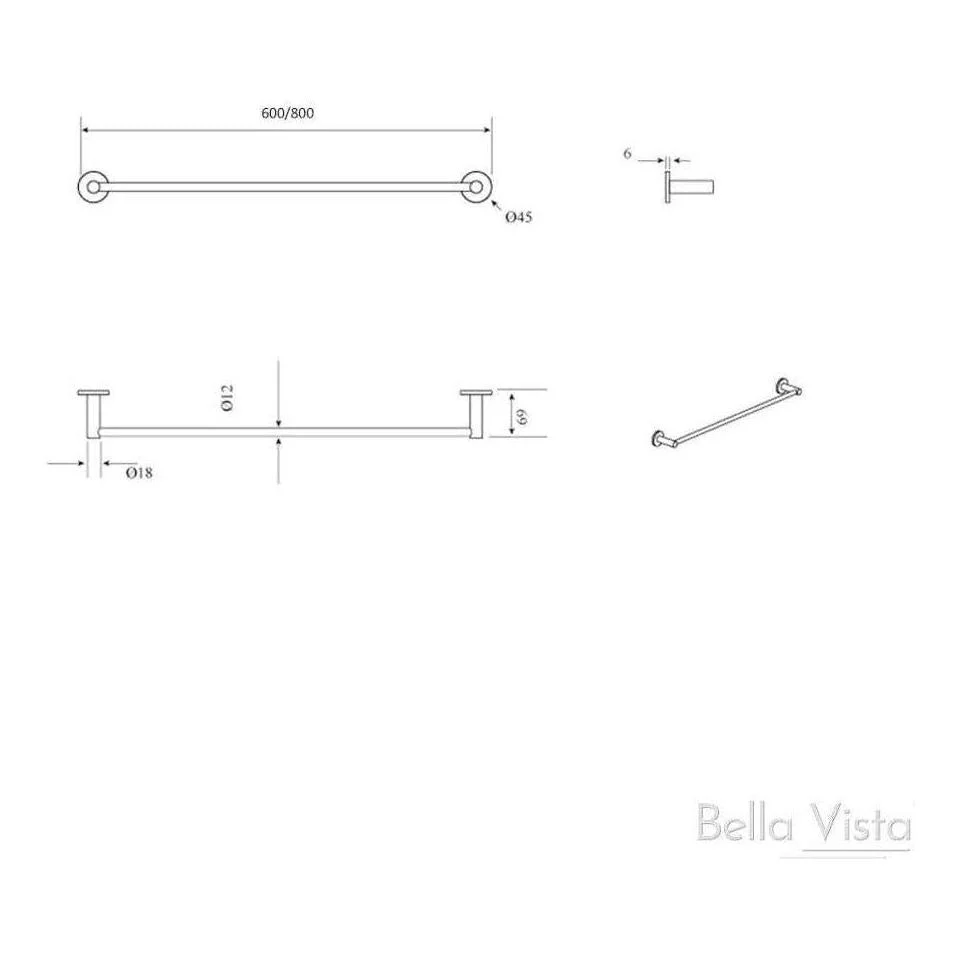 Mica Single Rail Towel Rack 600mm Dusk Bronze - Image 4