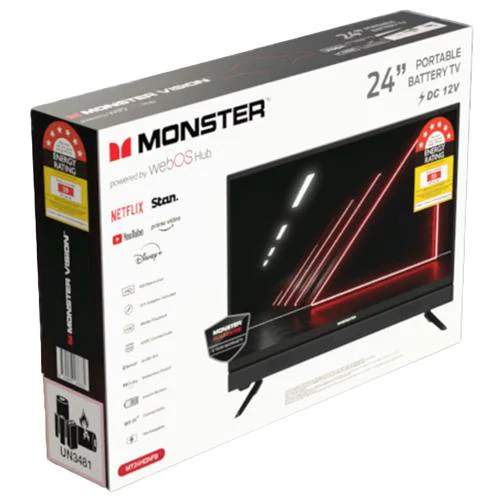 Monster 24 Inch 60 cm Smart LED TV Full HD Inc Inbuilt Battery - Image 4