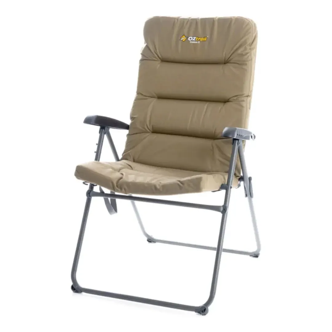 OZTRAIL Coolum 5 Position Recliner Chair Inc Drink Holder - Image 4