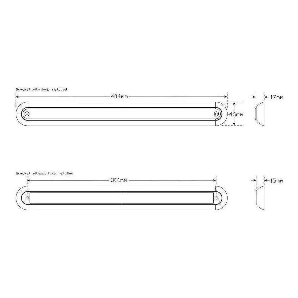LED Autolamp 12V Stop/Tail LED Strip Light In Chrome Bracket Blister - Image 4