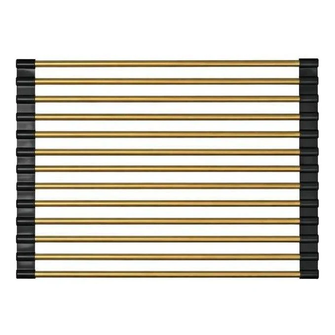 Roll Up Foldable Dish Drying Rack 330 x 425mm - Stainless Steel French Gold