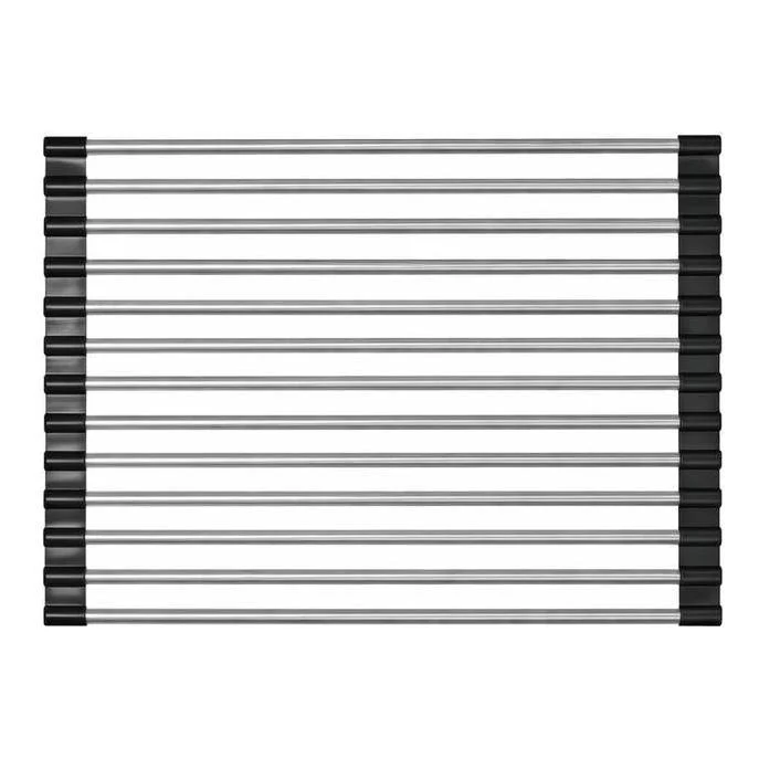 Roll Up Foldable Dish Drying Rack 330 x 425mm - Brushed Satin