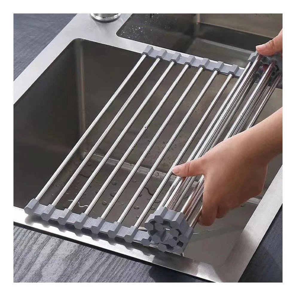 Roll Up Foldable Dish Drying Rack 330 x 425mm - Matte Black - Image 5