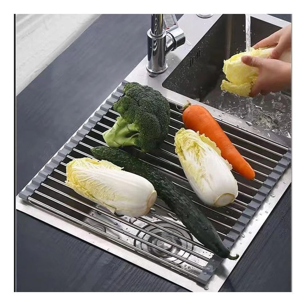 Roll Up Foldable Dish Drying Rack 330 x 425mm - Matte Black - Image 7
