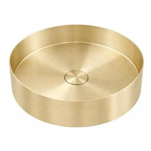 Round Single Bowl Sink Basin 320mm - Stainless Steel French Gold Including Waste