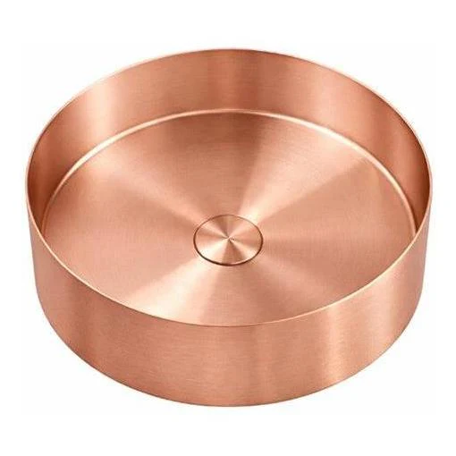 Round Single Bowl Sink Basin 320mm - Stainless Steel Rose Gold Including Waste