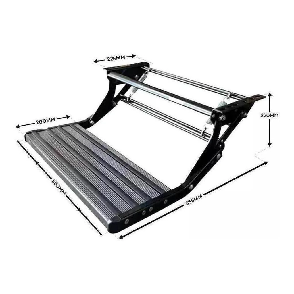 Iluma Single Manual Pull Out Aluminium Step Black With LED Light - Image 3