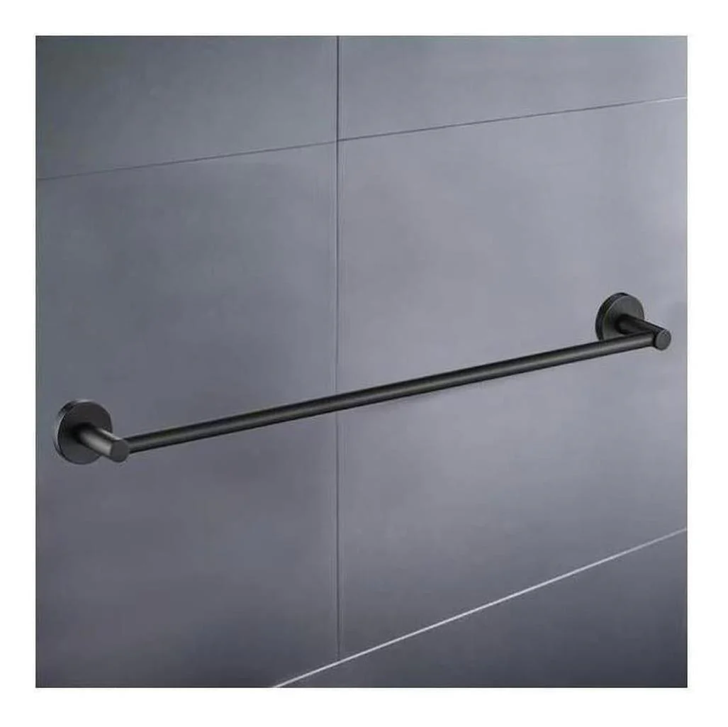 Opus Round Single Rail Towel Rack 600mm Black - Image 3