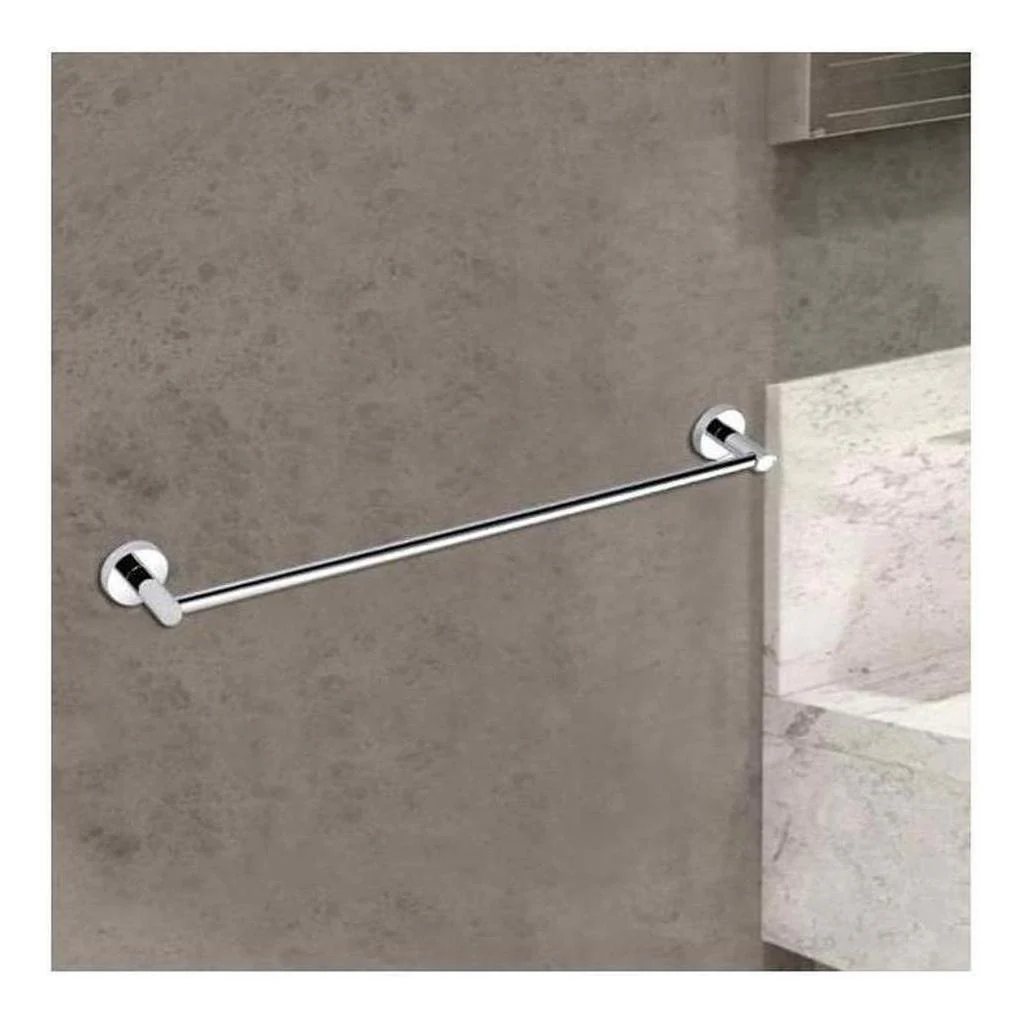 Opus Round Single Rail Towel Rack 600mm Chrome - Image 2