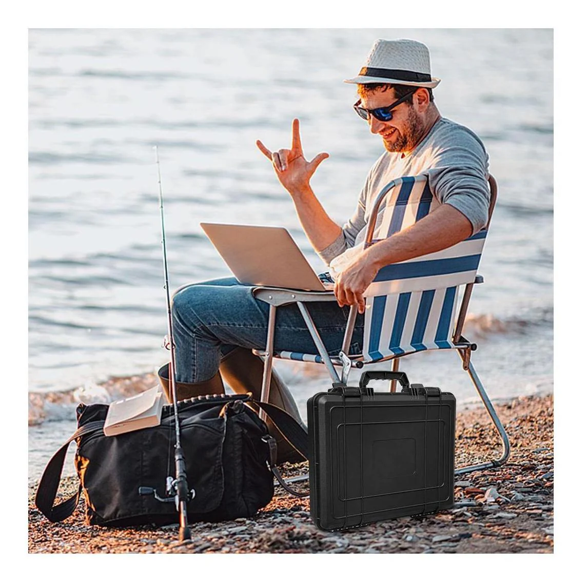 Starlink Mini Waterproof Plastic Hard Shell Carry Case Black - Image 4