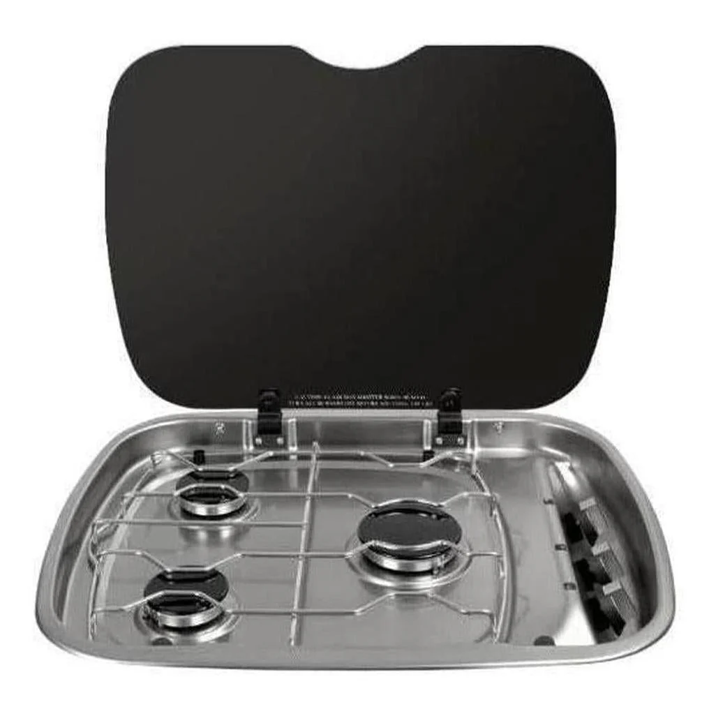 Thetford Argent 3 Gas Burner Hob Cooktop Inc Glass Lid