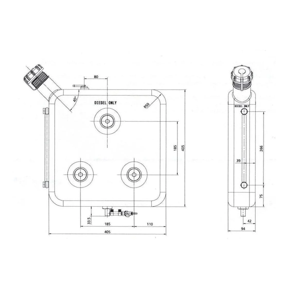 Webasto 12 Litre Diesel Fuel Tank Inc Level Indicator - Image 3