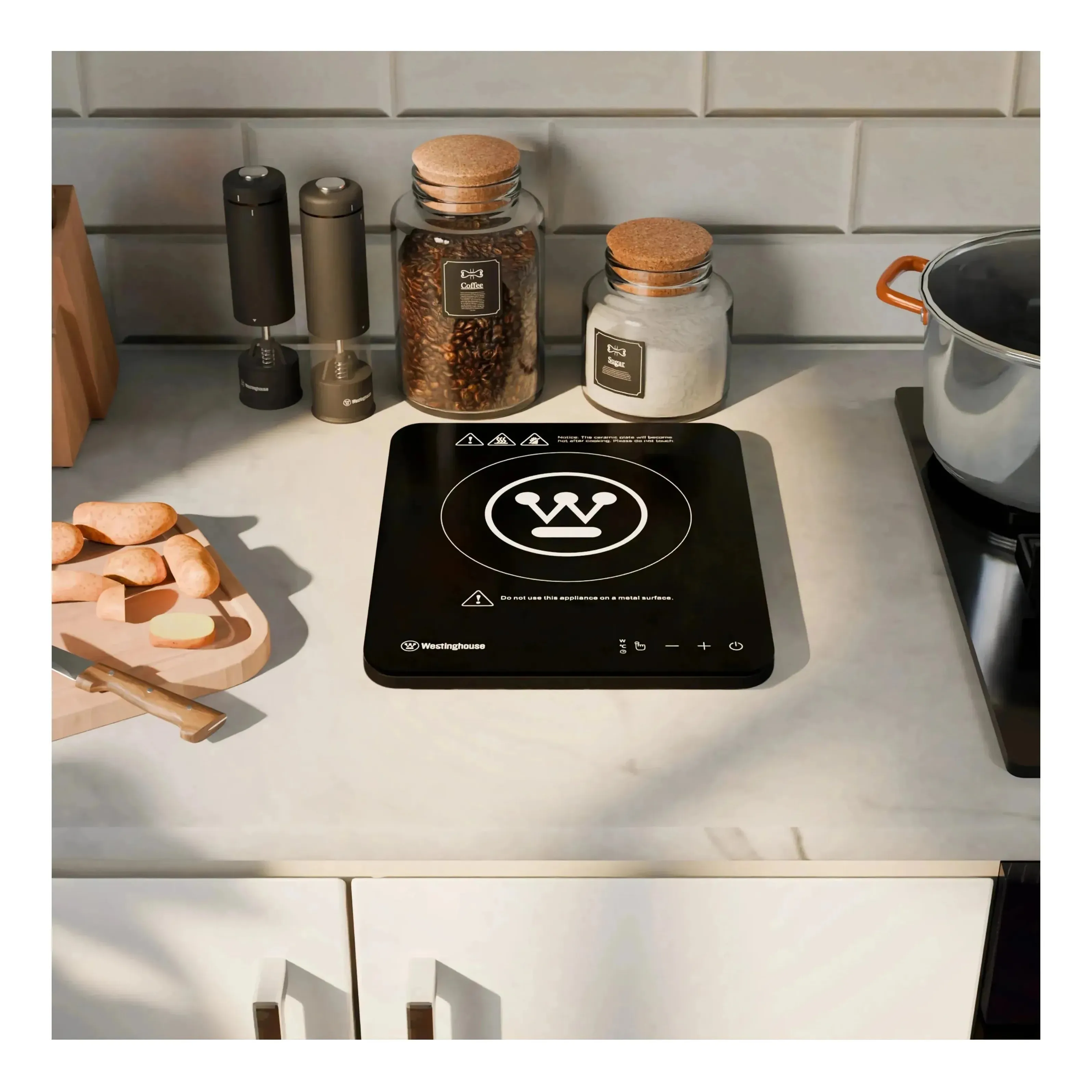 Westinghouse 2000W Single Induction Cooktop Hot Plate Super Slim 280 x 350 x 23mm - Image 8